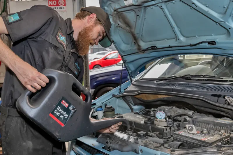 AutoCare flushing a radiator